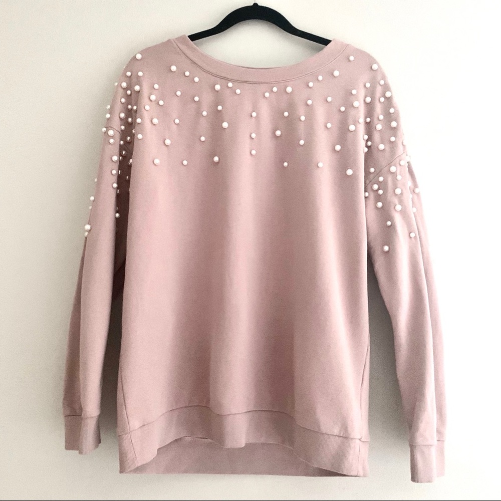HALOGEN pink pearl studded sweater nordstrom brand - Picture 10 of 10